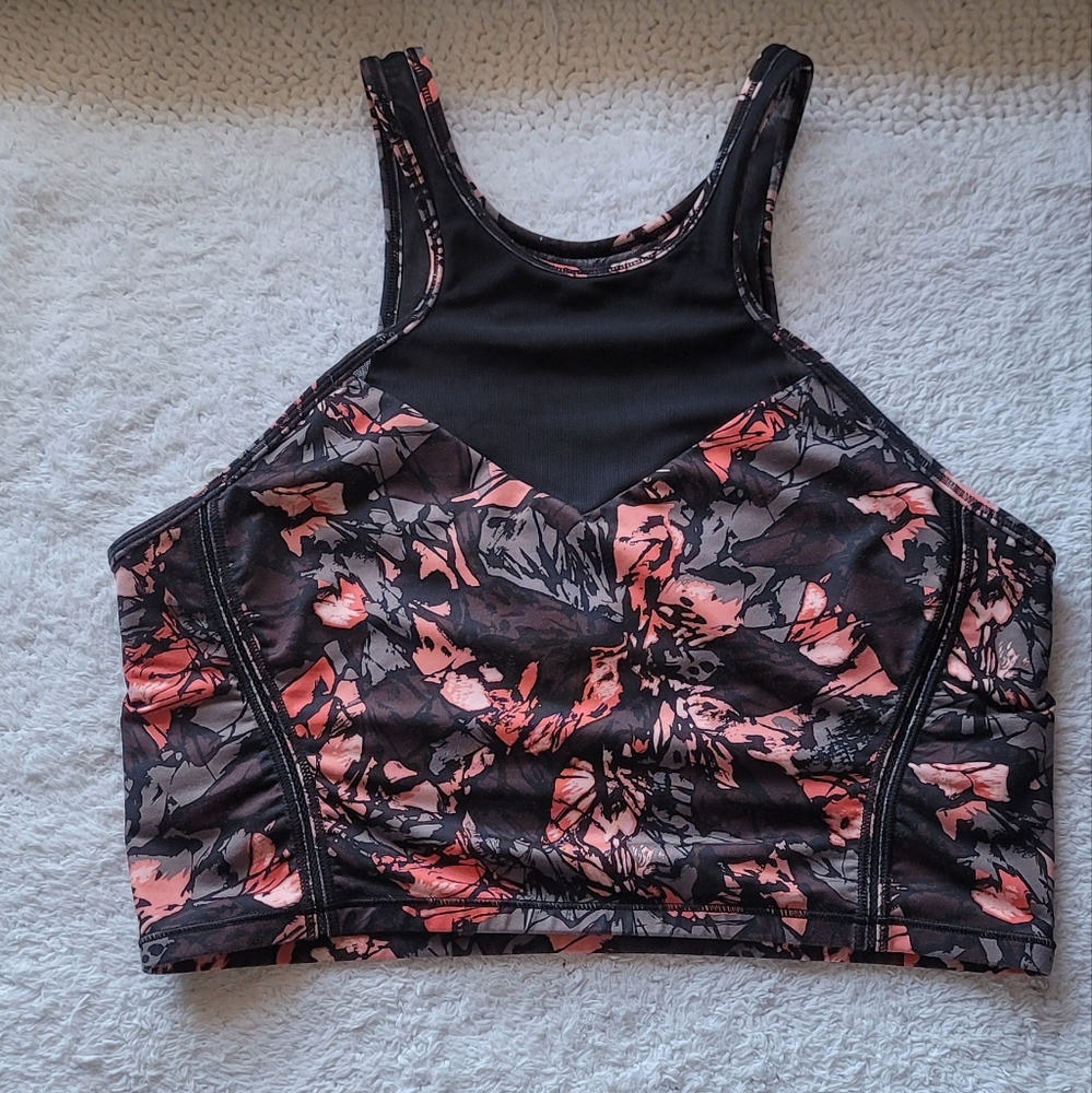 Lululemon Get it Om Bra Mini Paint Storm Espresso Size 10
